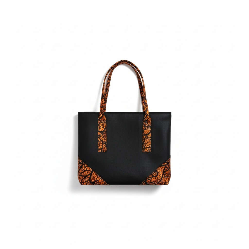 Iris Artisan Patterned Tote – Custom Handcrafted Fabric Tote Bag with vibrant patterned accents.