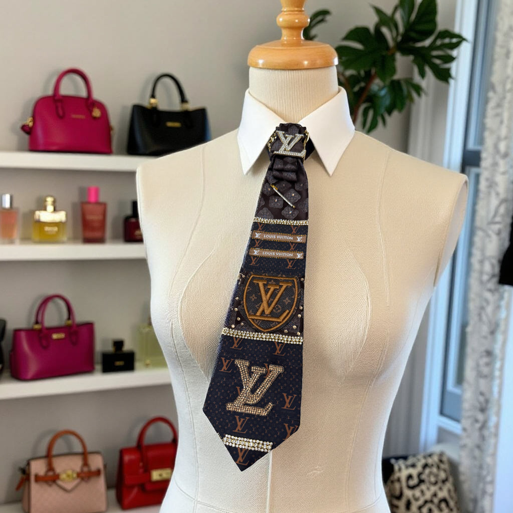 Legacy Luxe Designer-Inspired Tie – Brown Statement Edition