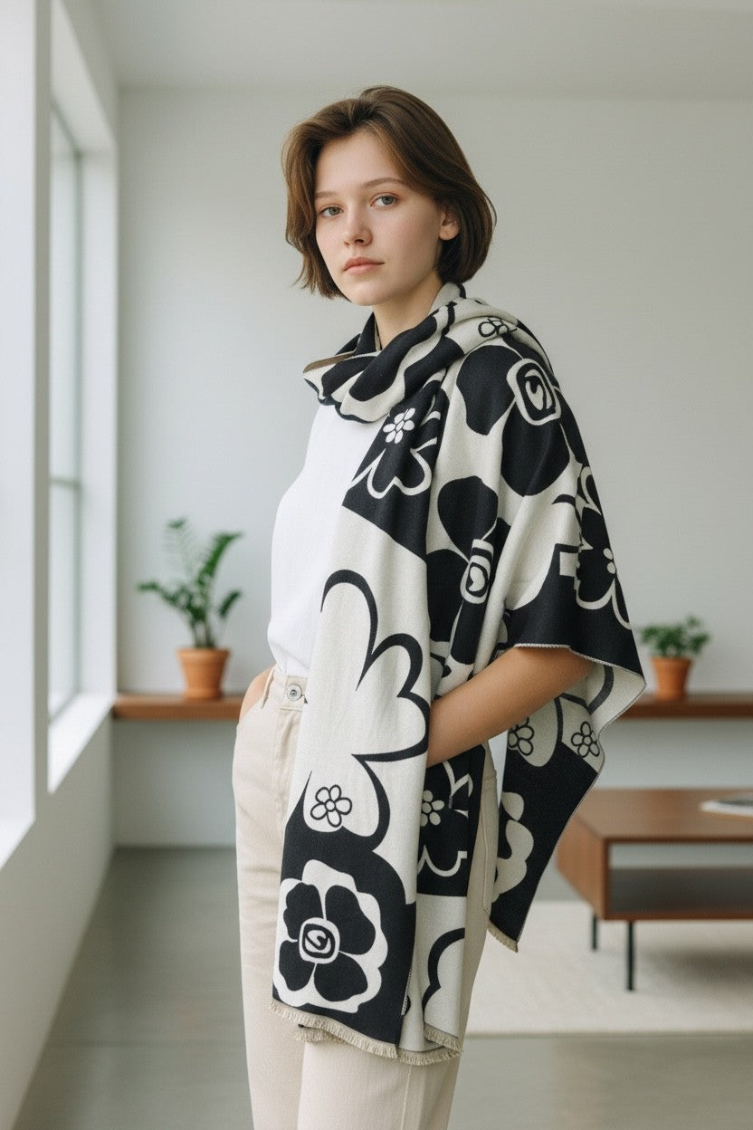 Legacy Luxe Monochrome Bloom Artistry Wrap