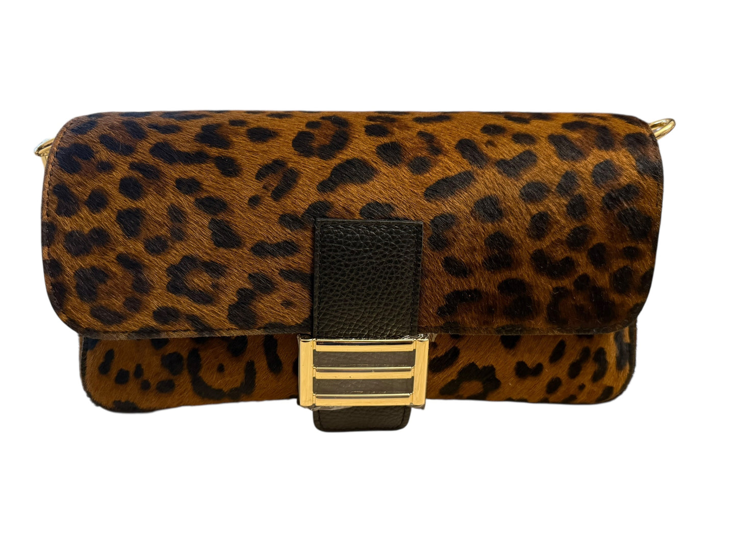 Savannah Noir Leopard Cowhair Leather Crossbody