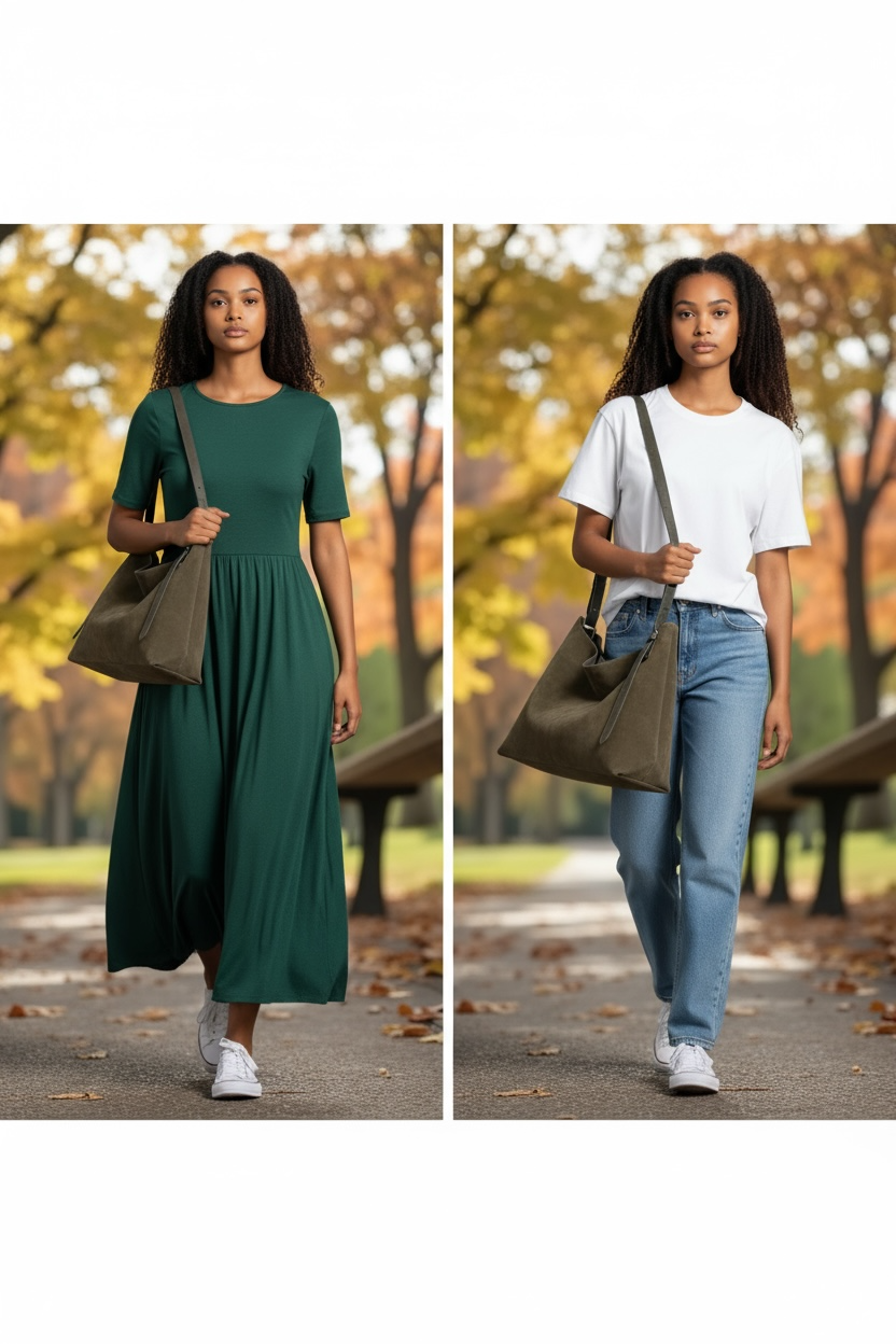 Autumn Luxe Crossbody – Suede & Leather Fall Handbag | Legacy Dealz