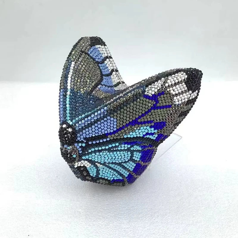 XIYUAN Butterfly Shaped Crystal Evening Clutch Bags Women Luxury Rhinestone Day Clutches Wedding Clutch Party Gems Purse Bags