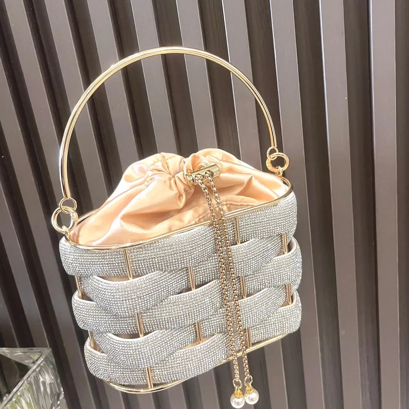 handmade Rhinestones Evening clutch Bag Purses and handbag luxury Designer shoulder bag Shiny Crystal Clutch purse bucket bag