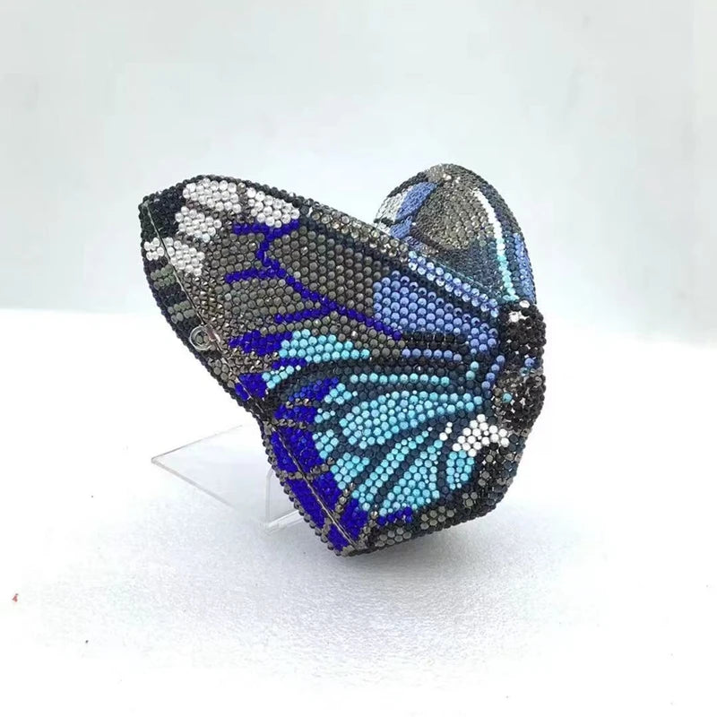 XIYUAN Butterfly Shaped Crystal Evening Clutch Bags Women Luxury Rhinestone Day Clutches Wedding Clutch Party Gems Purse Bags