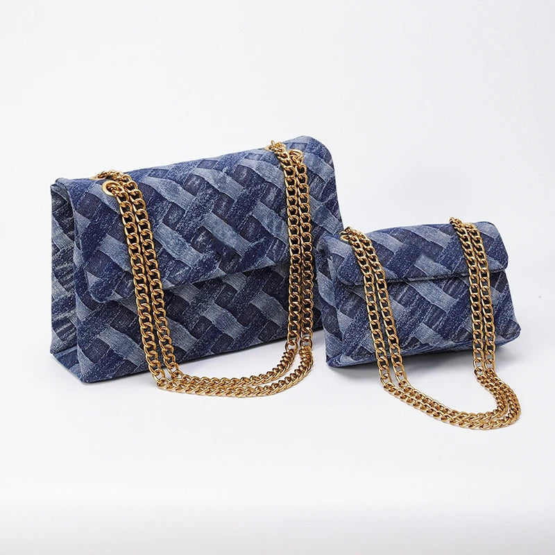 Crossbody bags Fashion Shoulder Bag for Women Denim Chain bag 2025 New Arrival Luxury Brand Designer Square Bag