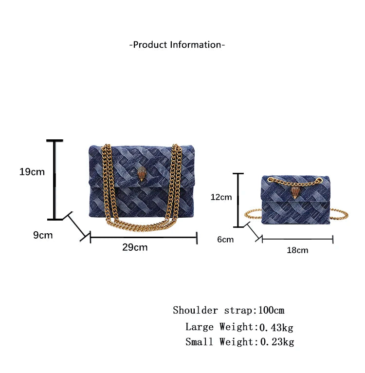 Crossbody bags Fashion Shoulder Bag for Women Denim Chain bag 2025 New Arrival Luxury Brand Designer Square Bag