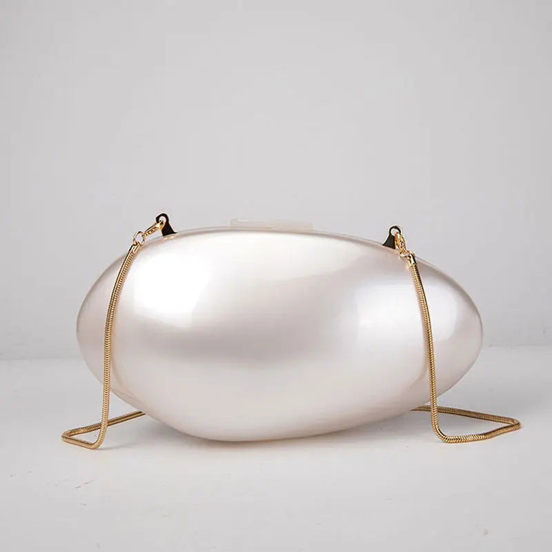 Pearl Acrylic Evening Bags Designer Luxury Clutch Purse Mini Women's Wallet Shell Chain Shoulder Crossbody Wedding Party Handbag