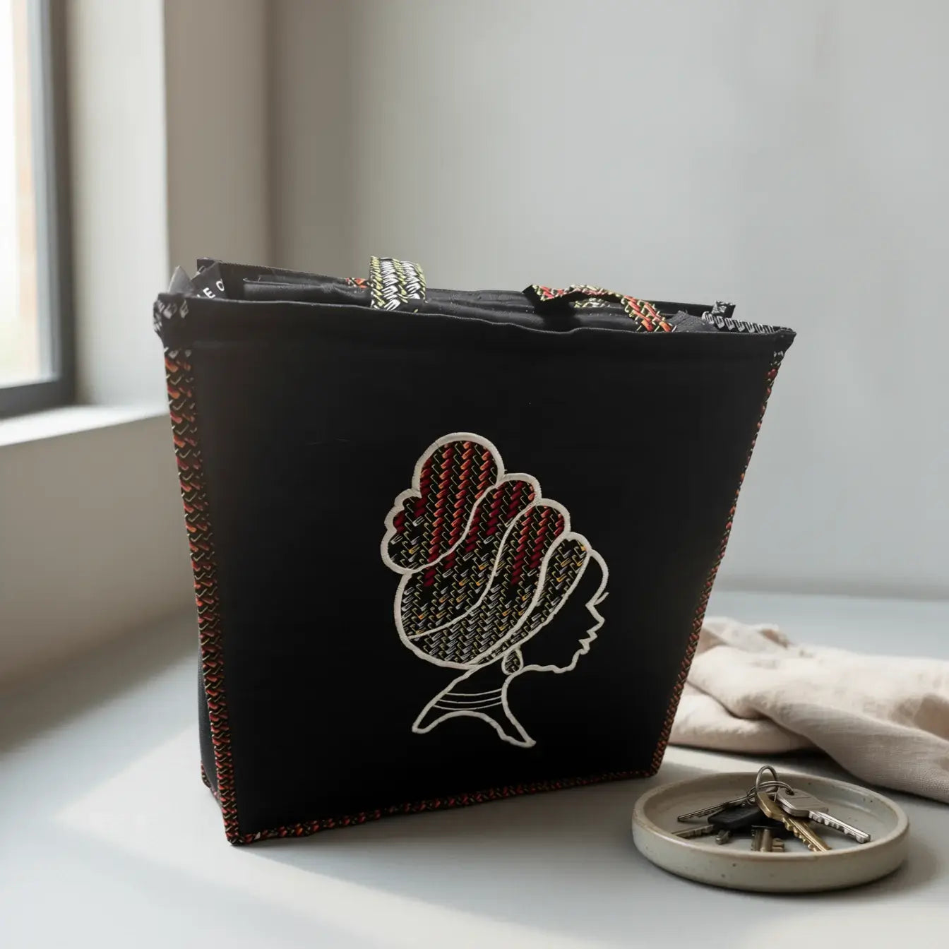 Diana Bag – Hand-Stitched Tote | Legacy Dealz Ancestry Collection with artistic silhouette design.