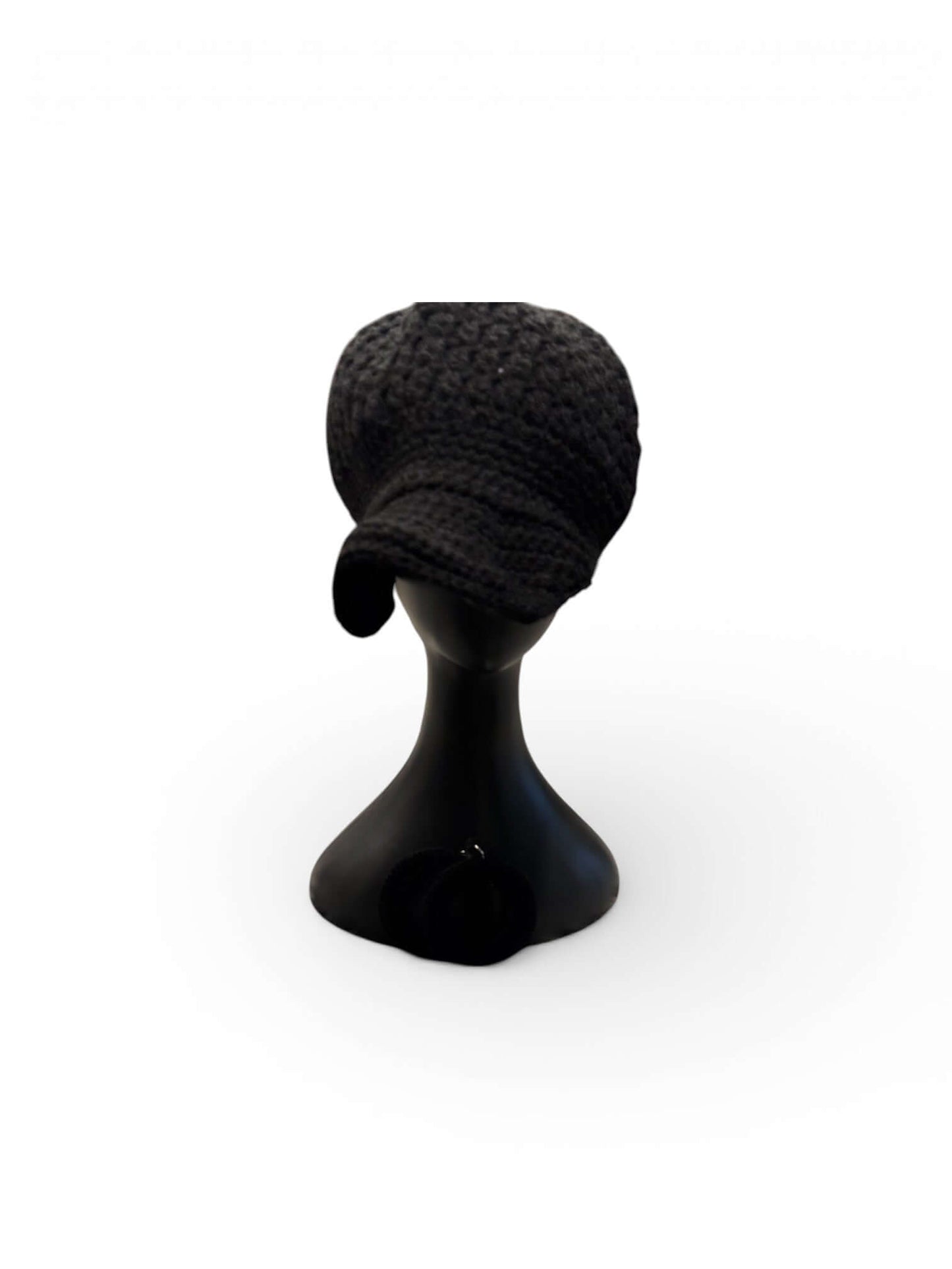 Blackstone Crochet Crown Set- One of One-Signature Texture handcrafted knit crown displayed on a mannequin.