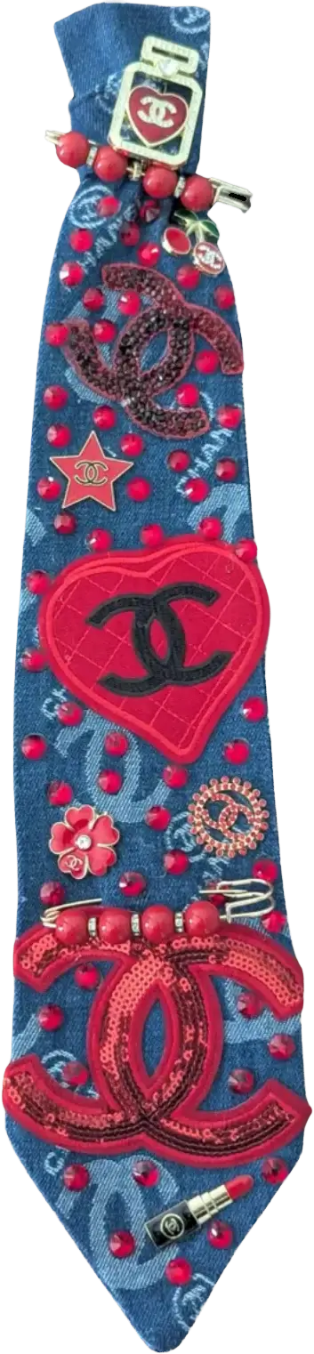 Legacy Amor Luxe Tie – Crimson Couture Heart Design with intricate heart motifs and embellishments
