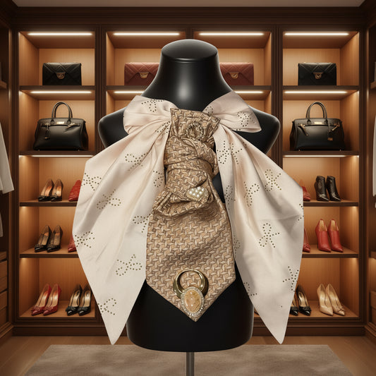 Cameo Couture Tie | Elegant Women’s Statement Accessory