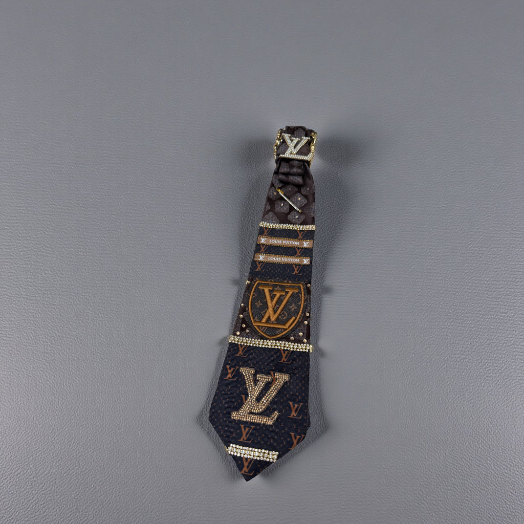 Legacy Luxe Designer-Inspired Tie – Brown Statement Edition