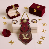 Bordeaux Regal Luxe Tie & Earring Set