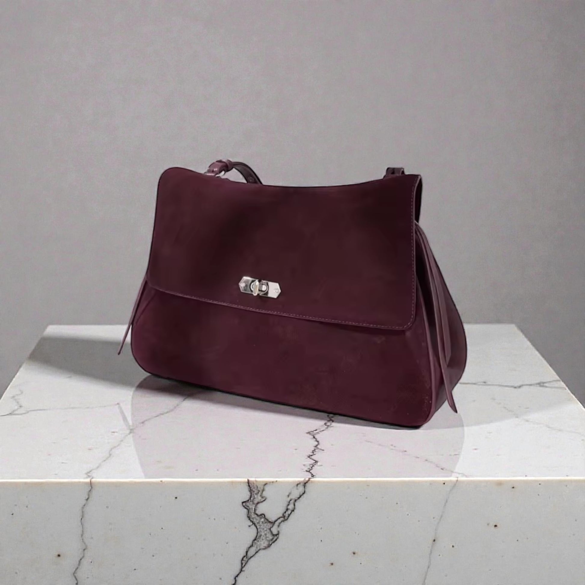 Merlot Suede Elegance Bag