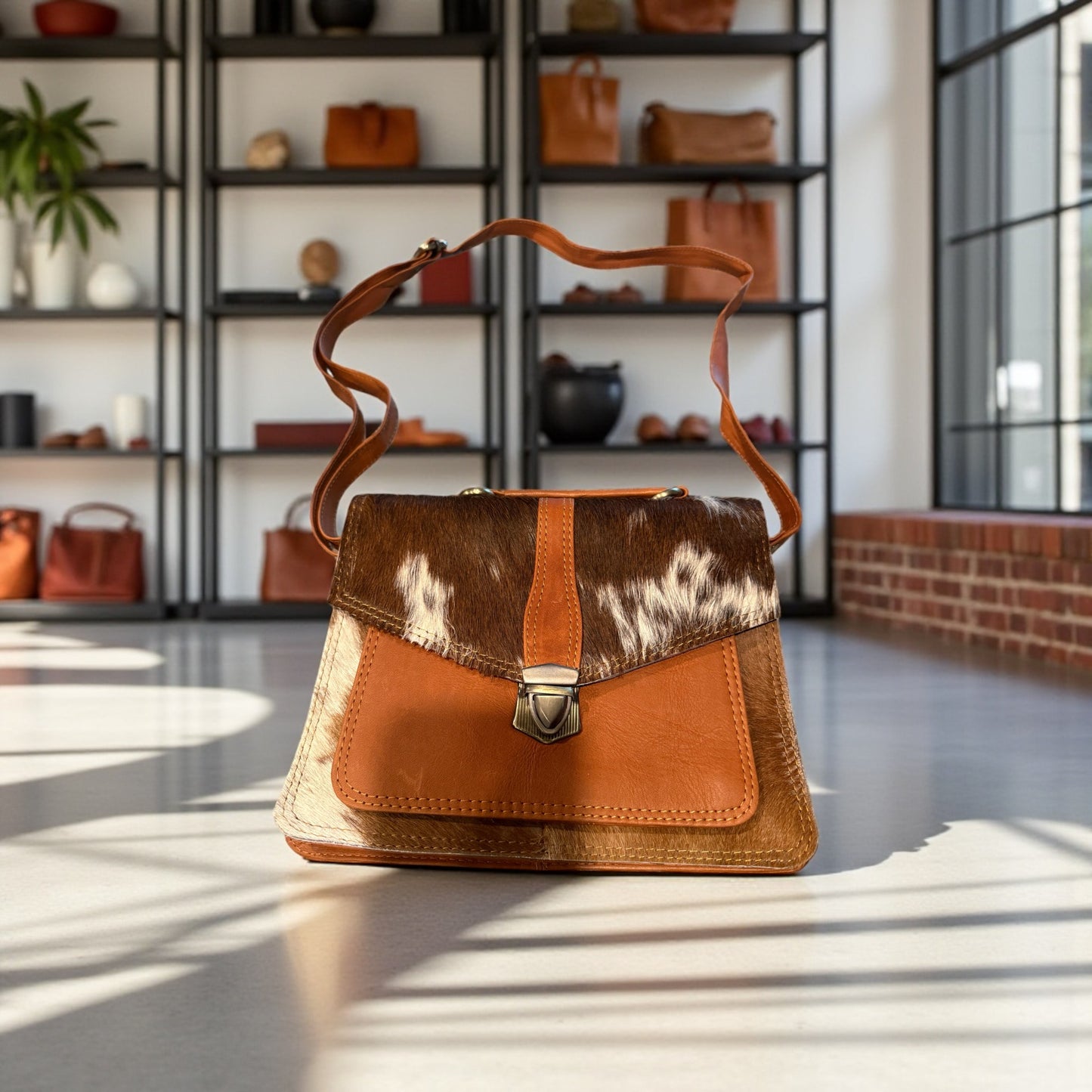Sienna Ridge Cowhide Satchel – Handcrafted Western Luxe Bag