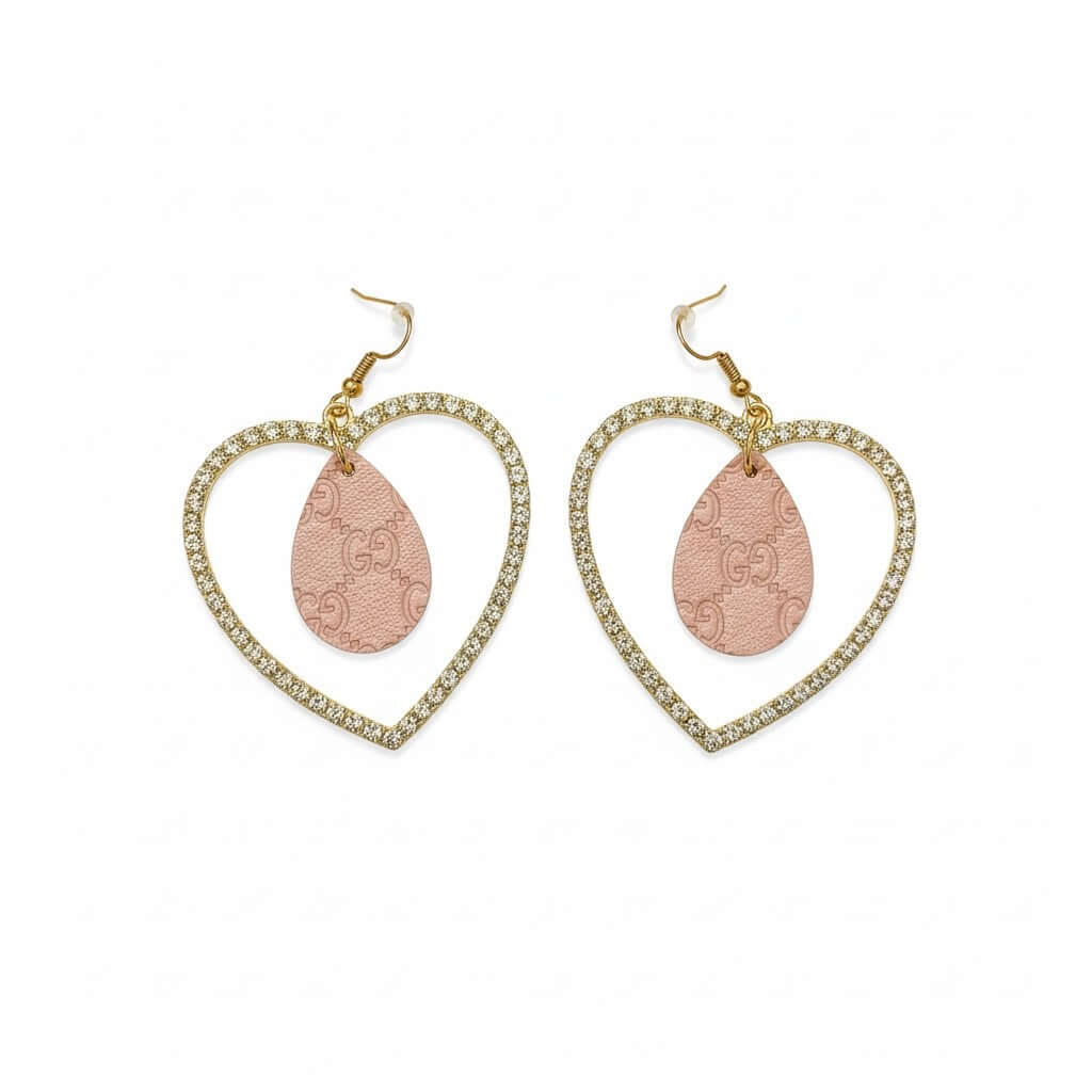 ✨ Blush Legacy Heart Earrings – One of One - Handcrafted, upcycled, lightweight, and elegant earrings with blush heart drop.