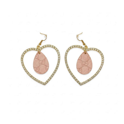 ✨ Blush Legacy Heart Earrings – One of One - Handcrafted, upcycled, lightweight, and elegant earrings with blush heart drop.