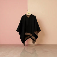Cashmere Luxe Reversible Poncho – Noir Edition | 100% Cashmere Wrap | One-of-One Boutique Luxury