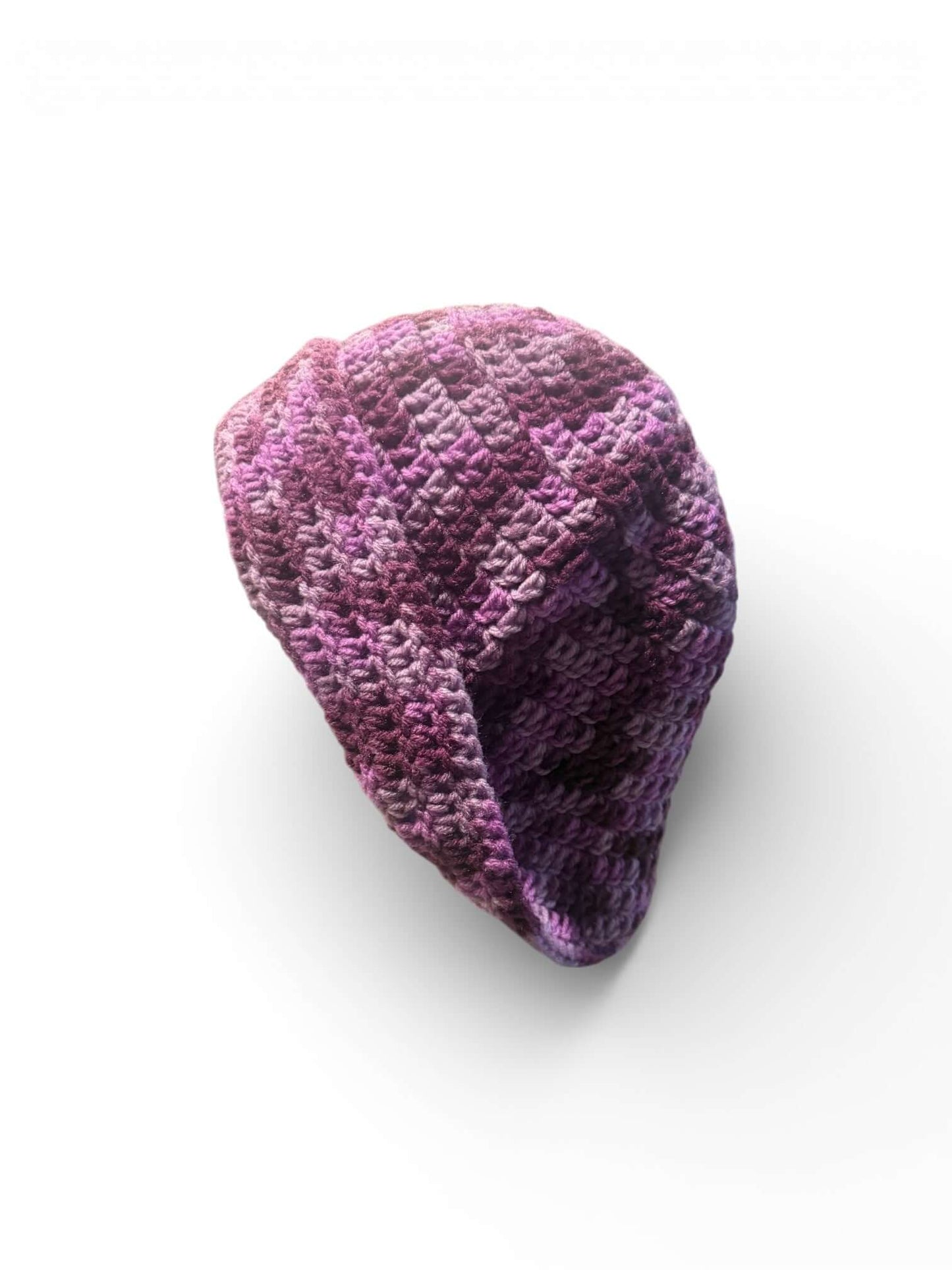 Signature Texture Crown Set -Plum Mosaic Heirloom – Handcrafted Statement Duo crochet bucket hat in purple tones.