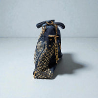 Midnight Chic Crystal Tote – Luxury Embellished Denim Bag