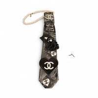 Midnight Opulence Luxe Custom Designer Tie – Handcrafted Black Paisley Necktie with Gold & Floral Accents