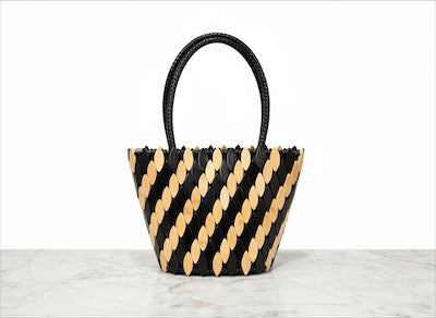 Black & Cream Bucket Bag | Handcrafted Statement Handbag – Legacy Dealz