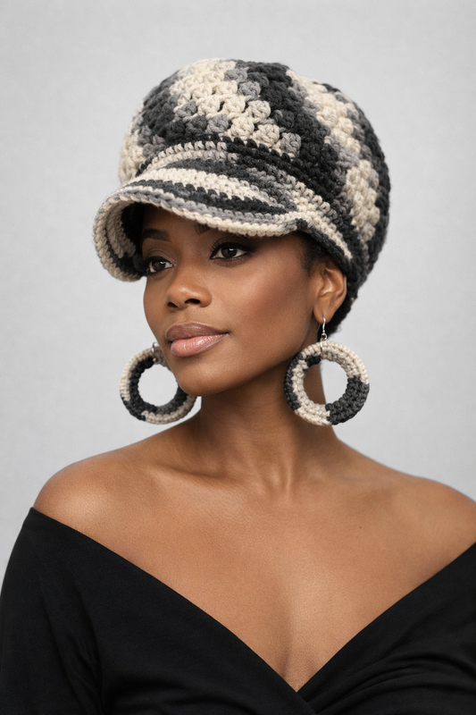 Stone & Smoke Crochet Crown Set- One of One