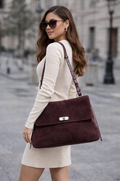 Bordeaux Reserve - Suede Shoulder Bag