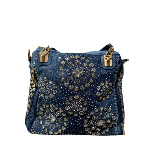 Midnight Radiance - Crystal Denim Bag