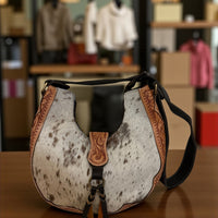 Saddle Luxe Cowhair Hobo Bag – Western Chic Handcrafted Purse