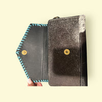 Saddle Bloom ( Dark Brown) Cowhide Crossbody Wallet – Hand-Tooled Western Chic