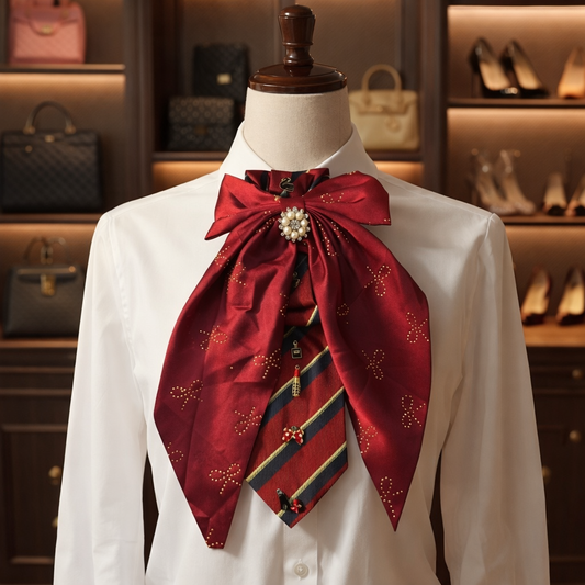 Heritage Pearl Ascot Tie – Crimson Bow Statement