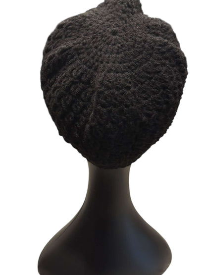 Blackstone Crochet Crown Set- One of One-Signature Texture detailing on the back of a handcrafted knit crown.