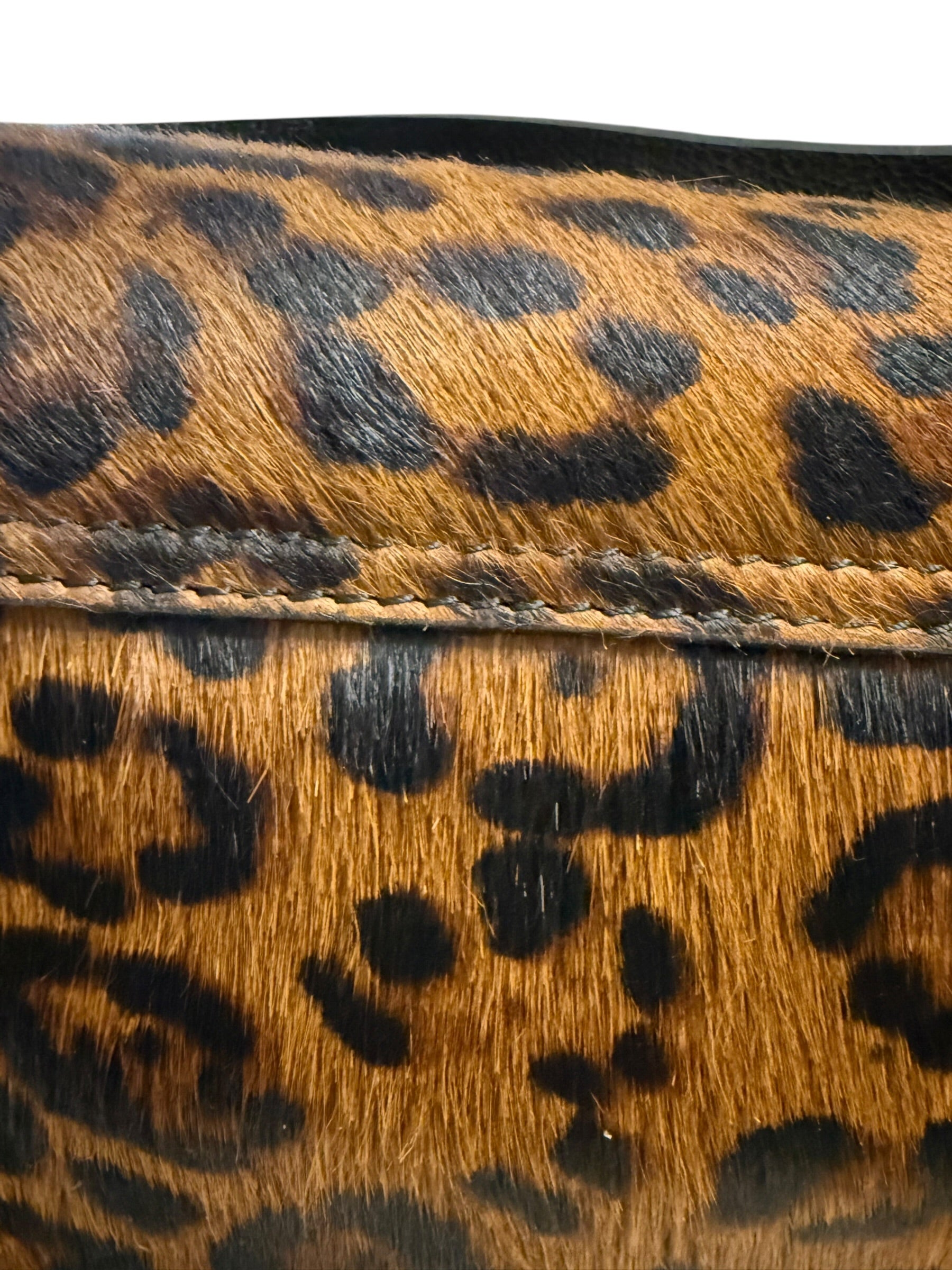 Savannah Noir Leopard Cowhair Leather Crossbody