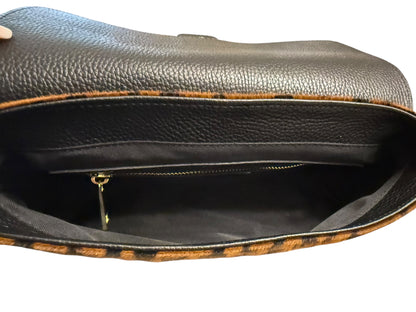 Savannah Noir Leopard Cowhair Leather Crossbody
