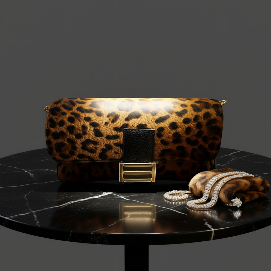 Savannah Noir Leopard Cowhair Leather Crossbody