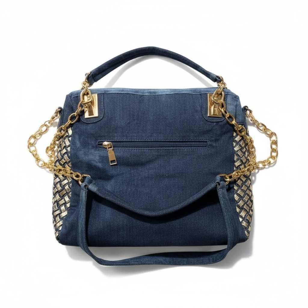 Midnight Radiance - Crystal Denim Bag