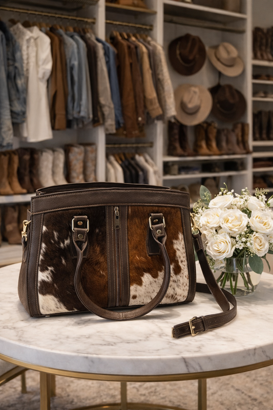 Frontier Reserve Hide Tote – One-of-One Cowhide & Leather Crossbody