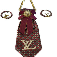 Bordeaux Regal Luxe Tie & Earring Set