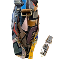 Artisan Mosaic Luxe Leather Shoulder Bag – Convertible Crossbody