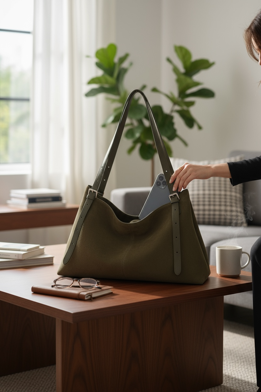 Autumn Luxe Crossbody – Suede & Leather Fall Handbag | Legacy Dealz