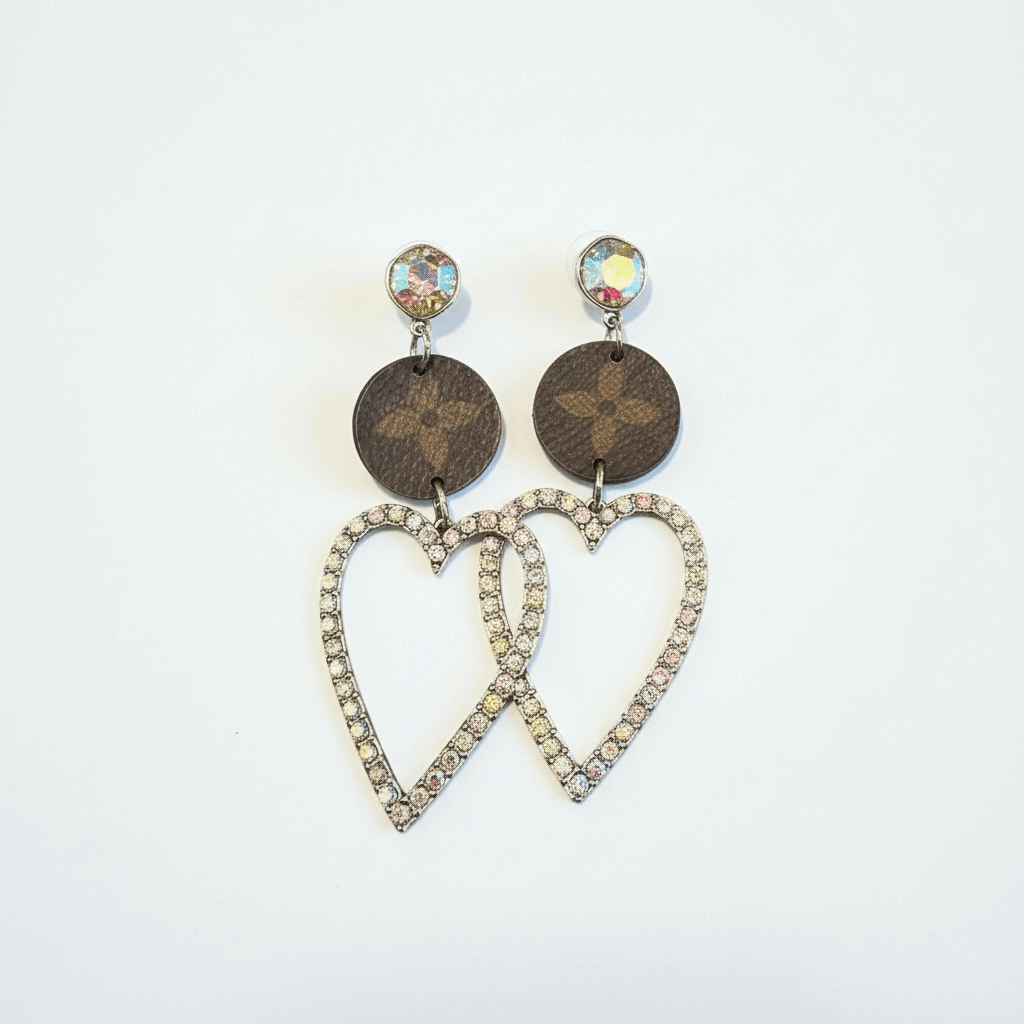 Legacy Heartloom Earrings | Upcycled Heart Statement Earrings featuring bold, unique design with sparkling details.