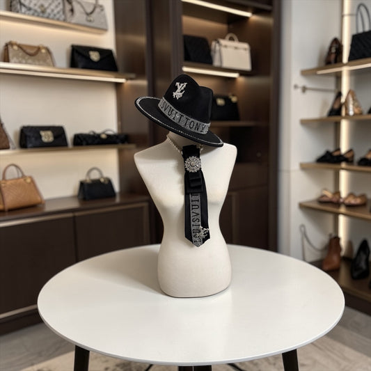 Black Royale Set - Fedora & Tie