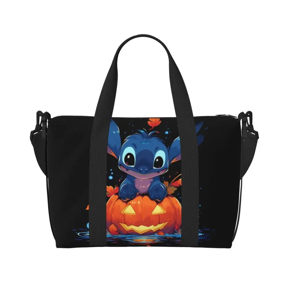 Custom Large SLilo And Stitch Cartoon Tote Bag Women Anime Shopping Shoulder Beach Gym Travel Bag