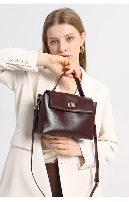 Cowhide Genuine Leather Tote Bag for Women Soft Natural Cow Leather Handbag Fashion Crossbody Bags Female Shoulder Handbag Lady