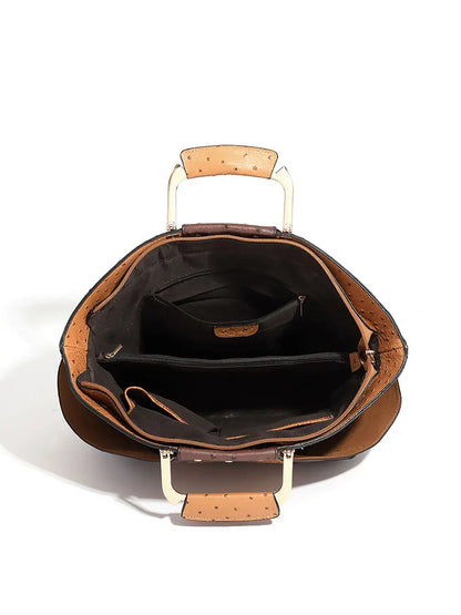 Bag Woman Large Capacity Leather Purse Fashion Designer Metal Top Handle Handbags Women Crossbody Large Tote Bags for Women