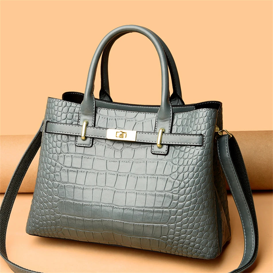 3-layer Women Single Shoulder Bag 2024 Soft Leather Designer Handbag Brand Tote Bag Large Capacity Casual Women Handbags A Main