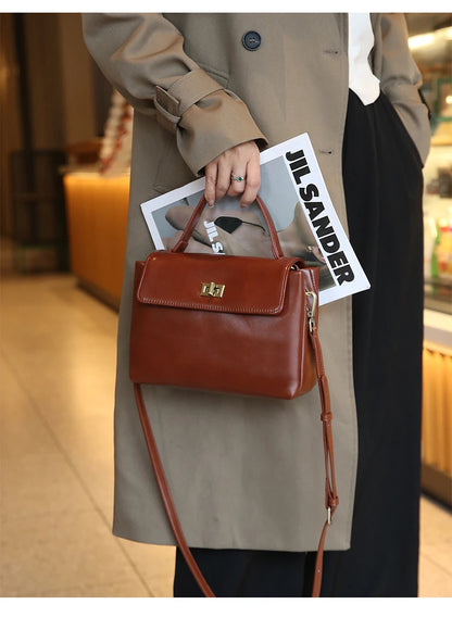 Cowhide Genuine Leather Tote Bag for Women Soft Natural Cow Leather Handbag Fashion Crossbody Bags Female Shoulder Handbag Lady