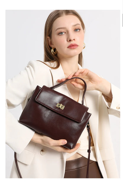 Cowhide Genuine Leather Tote Bag for Women Soft Natural Cow Leather Handbag Fashion Crossbody Bags Female Shoulder Handbag Lady