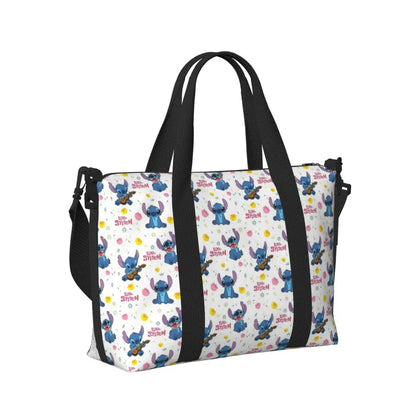 Custom Large SLilo And Stitch Cartoon Tote Bag Women Anime Shopping Shoulder Beach Gym Travel Bag